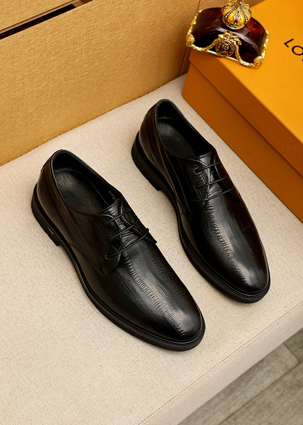 Louis Vuitton Black Lace-Up Dress Shoes — front