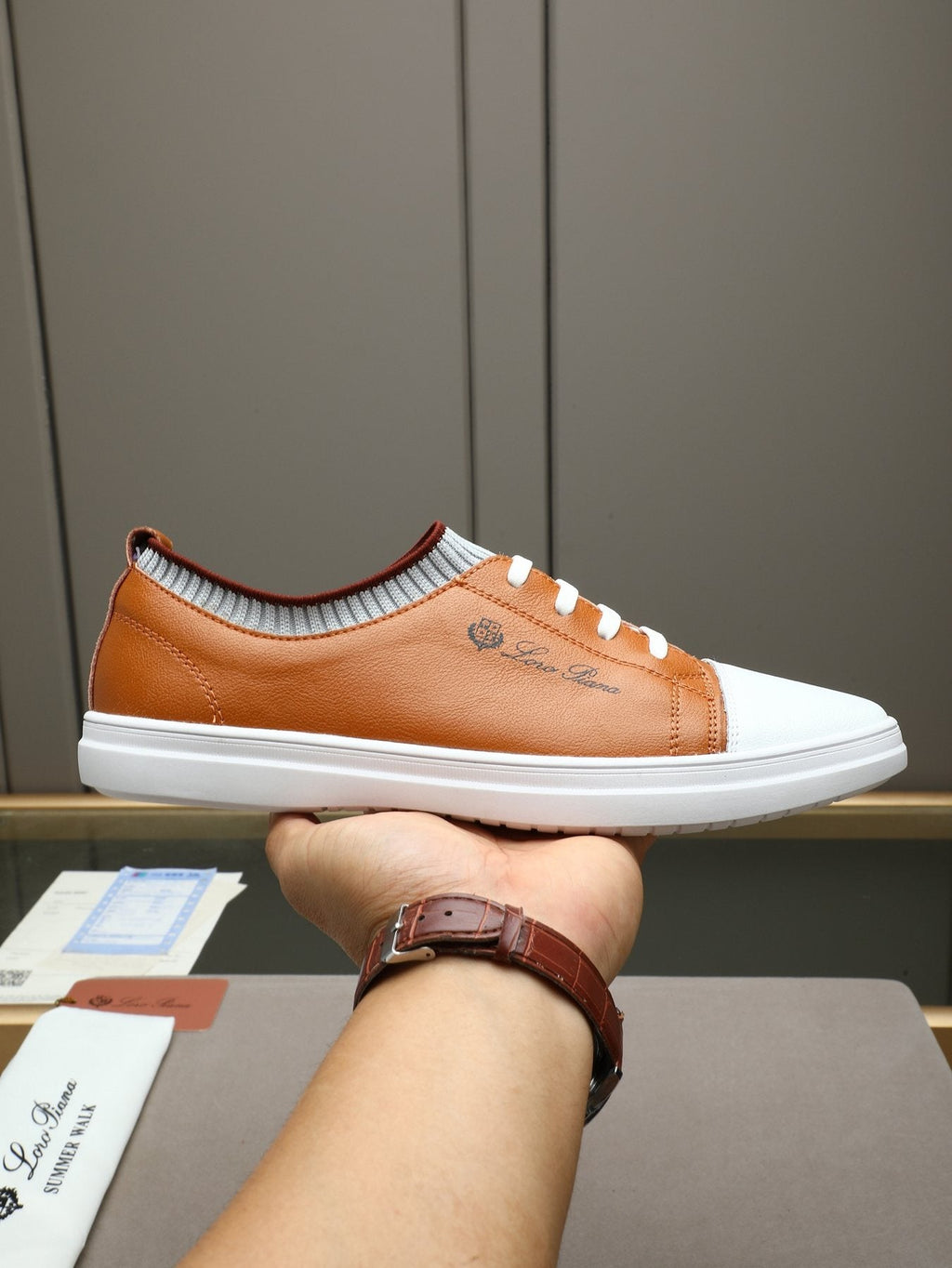 Loro Piana Lace-Up Low-Top Sneakers — model
