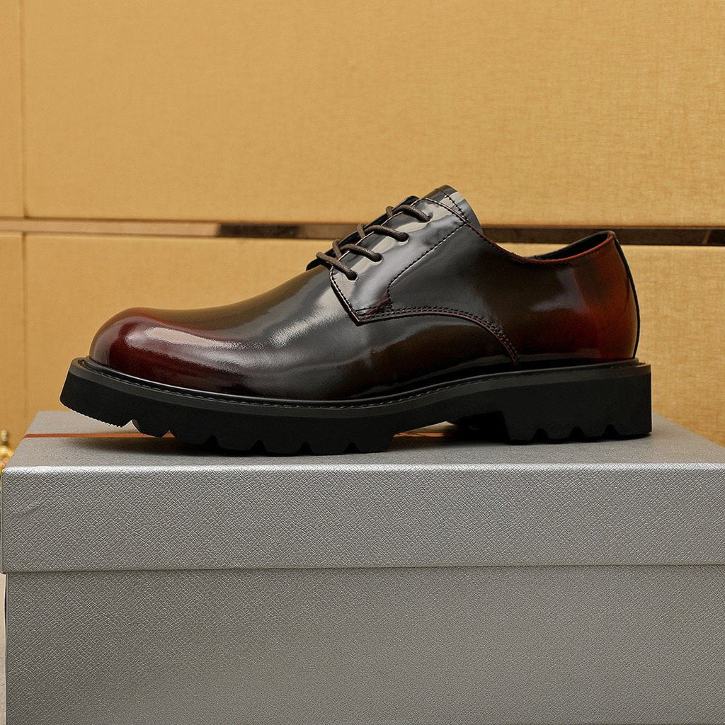 PRADA Glossy Lug Sole Derby Shoes — side